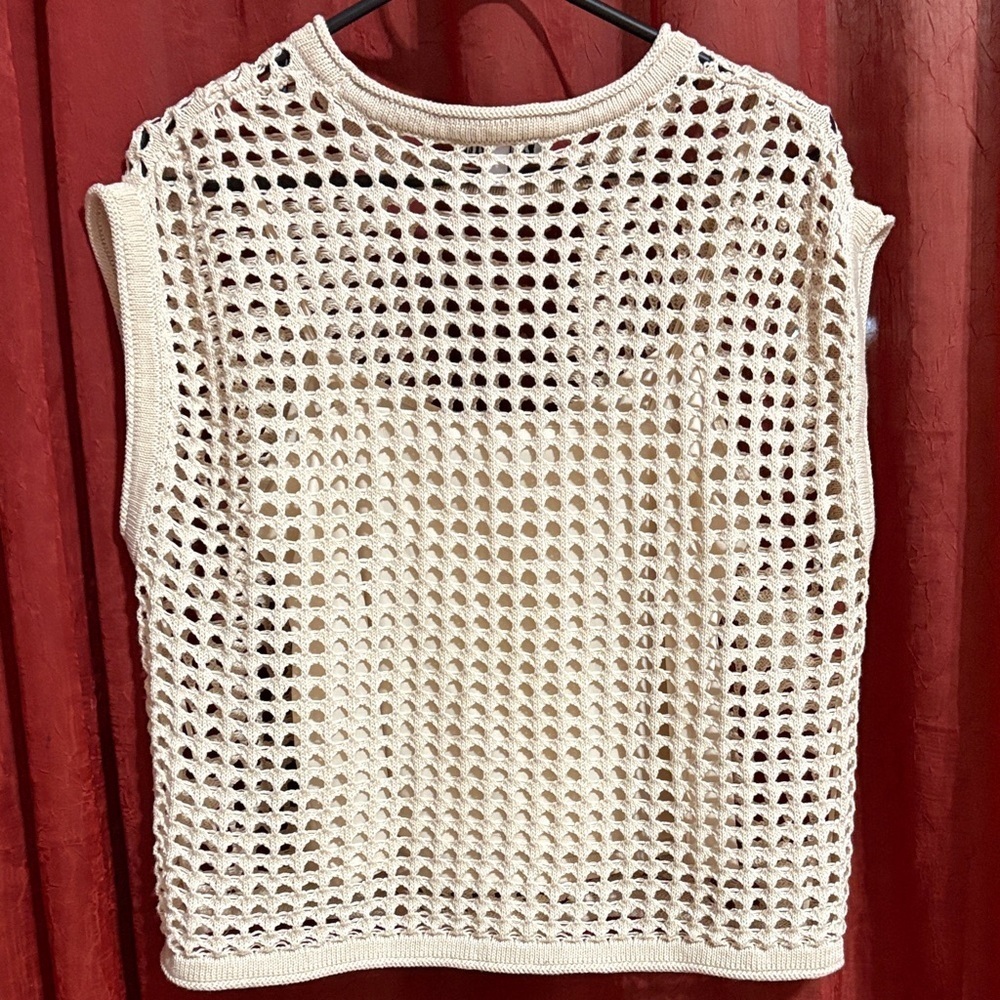 Steve Madden Cream Mesh Tank Top - Picture 7 of 11
